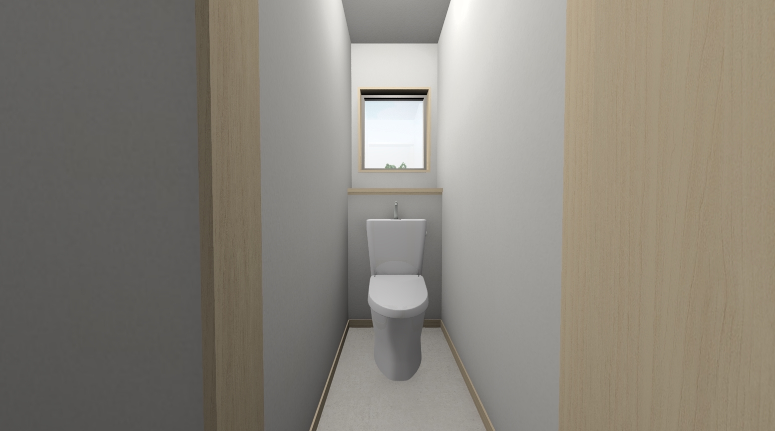 住宅の間取り 1畳サイズのトイレのデザインを考える 窓の位置と壁の色で印象は変わる イエ家いえ