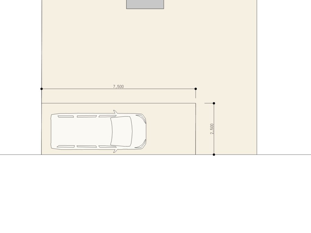 平行駐車の場合の寸法図