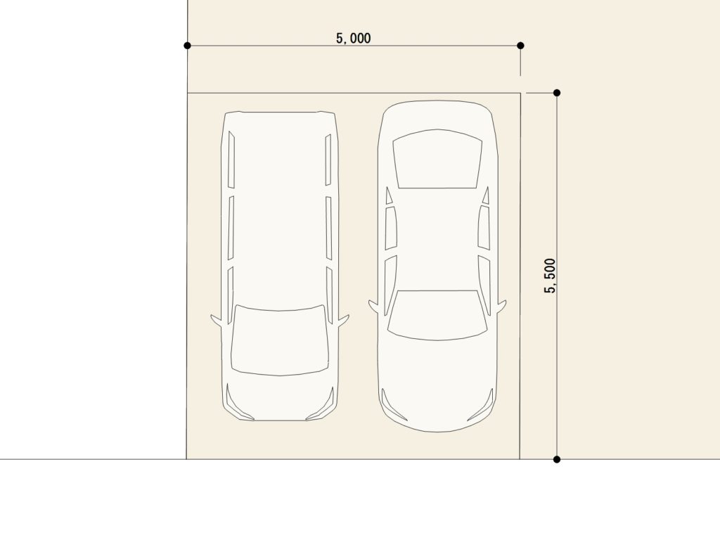 ２台用の駐車場画像